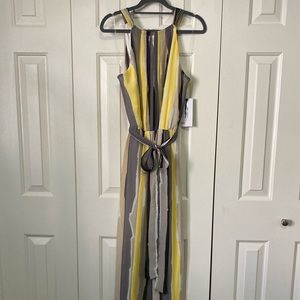 NWT NINE WEST Colorblock Maxi Dress Tie Waist